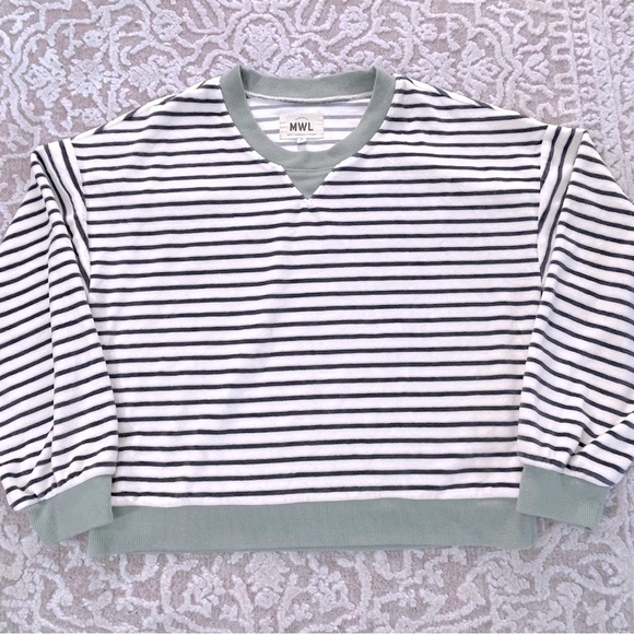 Madewell MWL Velour Stripe Crewneck - Picture 6 of 15